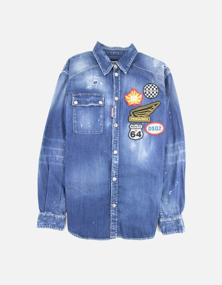 Patch Logo Denim Shirt Denim