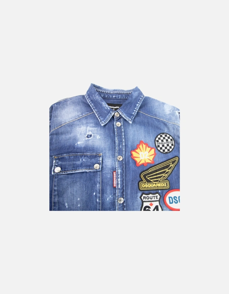 Patch Logo Denim Shirt Denim
