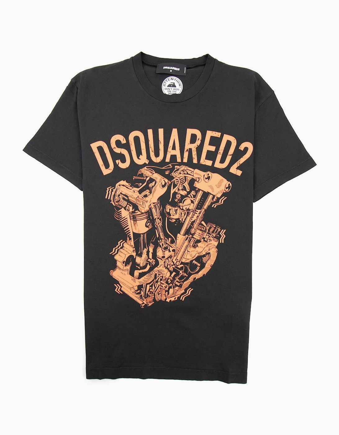 Dsquared2 Men's Black Graphic Engine Print T-Shirt  36 S