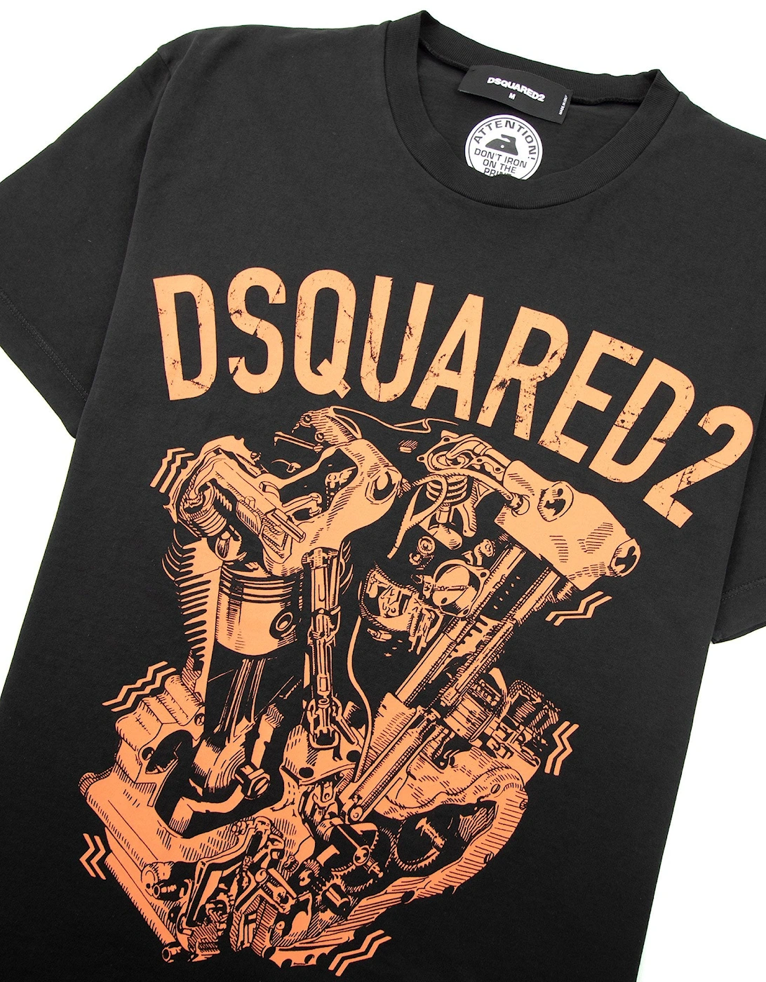 Graphic Engine Print T-Shirt Black