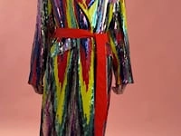 Bamboo RainBow Sequins Trench Coat