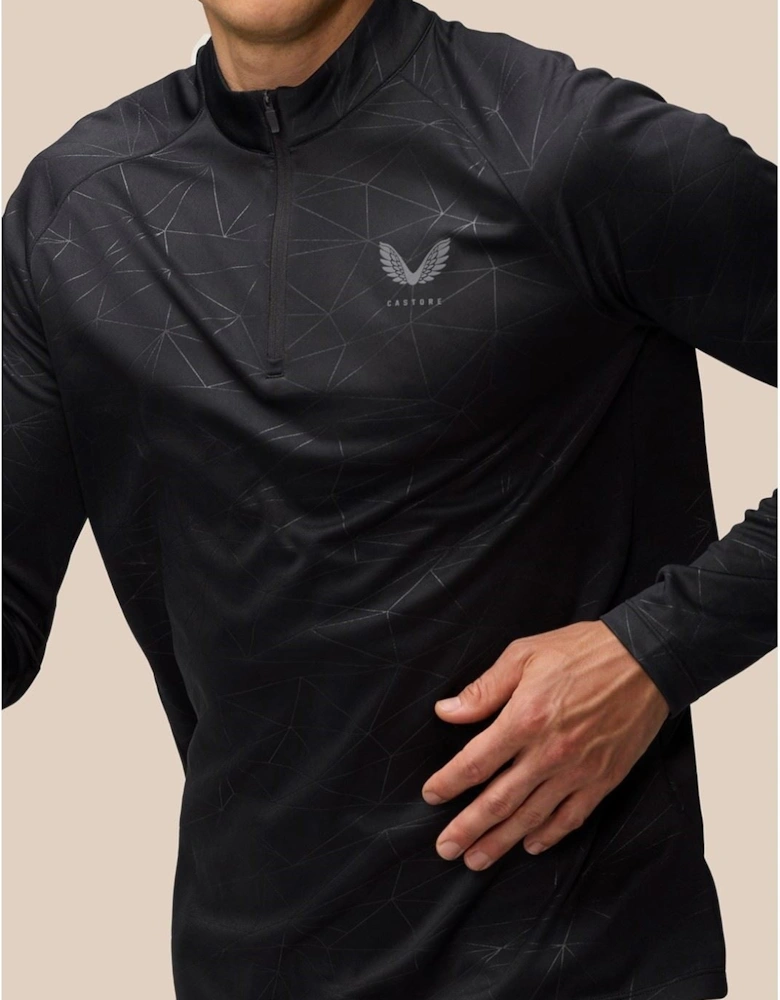 Adapt Training 1/4 Zip Top Polyester Men's Black Activewear T-Shirts