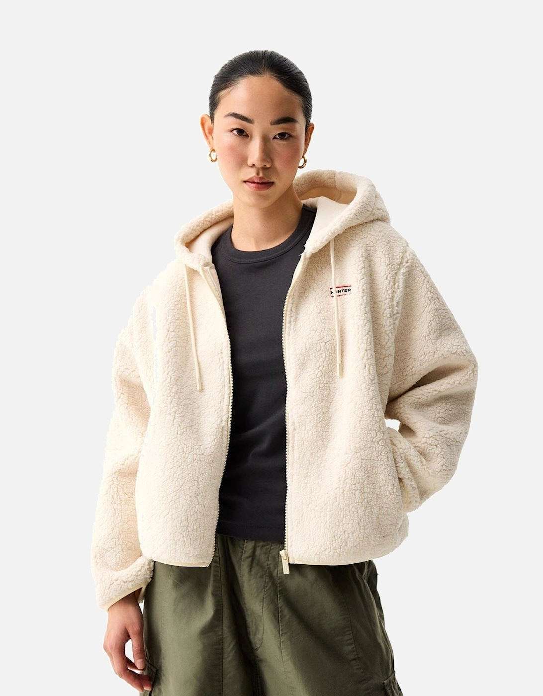 Bonelle Borg Jacket Women's White Fleece Jackets, 5 of 4