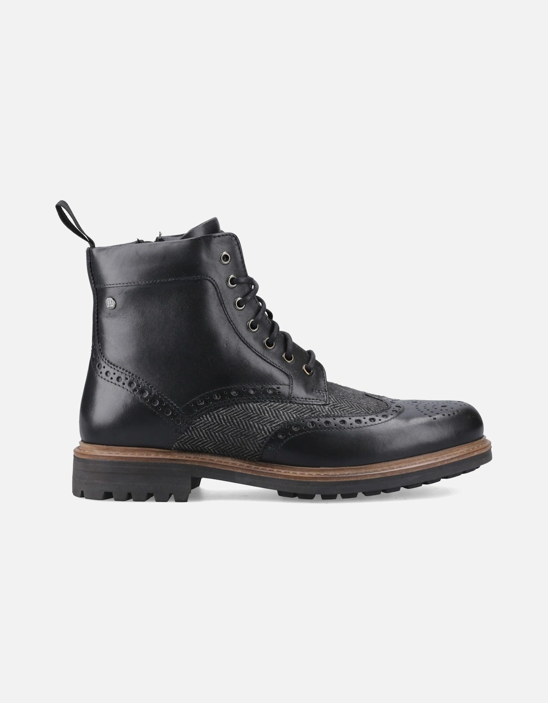 Loch Brogue Ankle Boot Leather Men's Black Ankle Boots