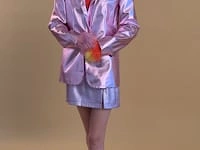 Faux leather Kate Blazer in Purple