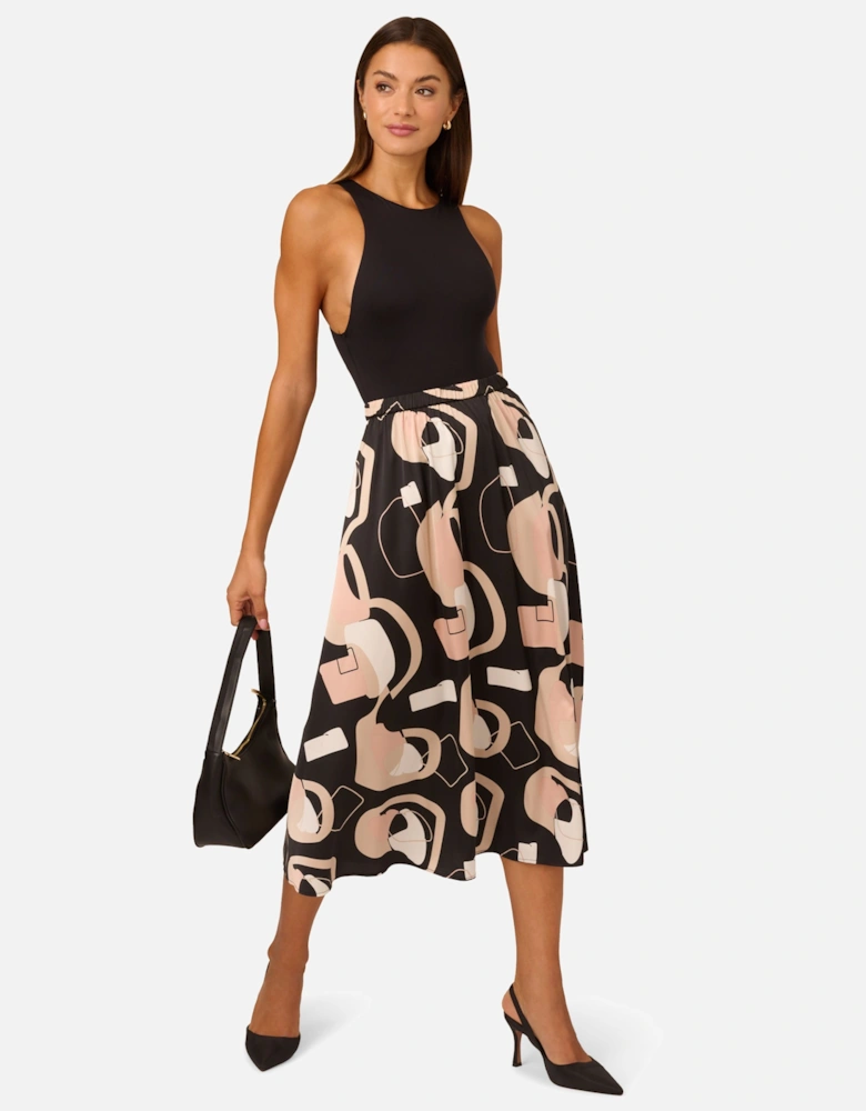 Printed Maxi A-Line Skirt