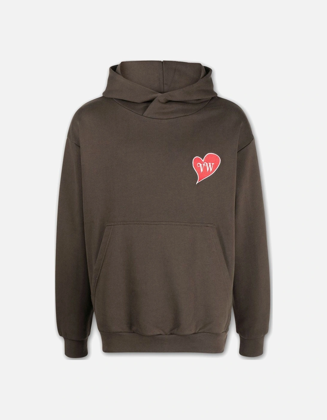Men's Brown Heart Patch Pullover Hood, 4 of 3