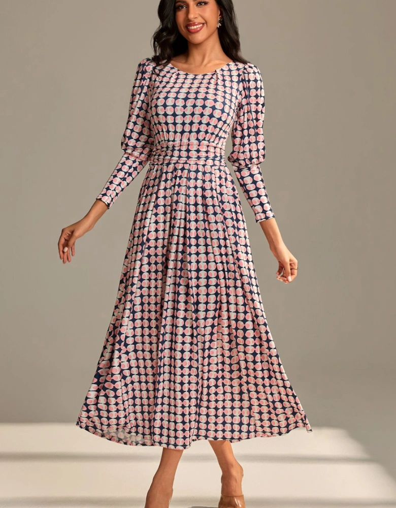 Long Puff Sleeved Jersey Midaxi Dress