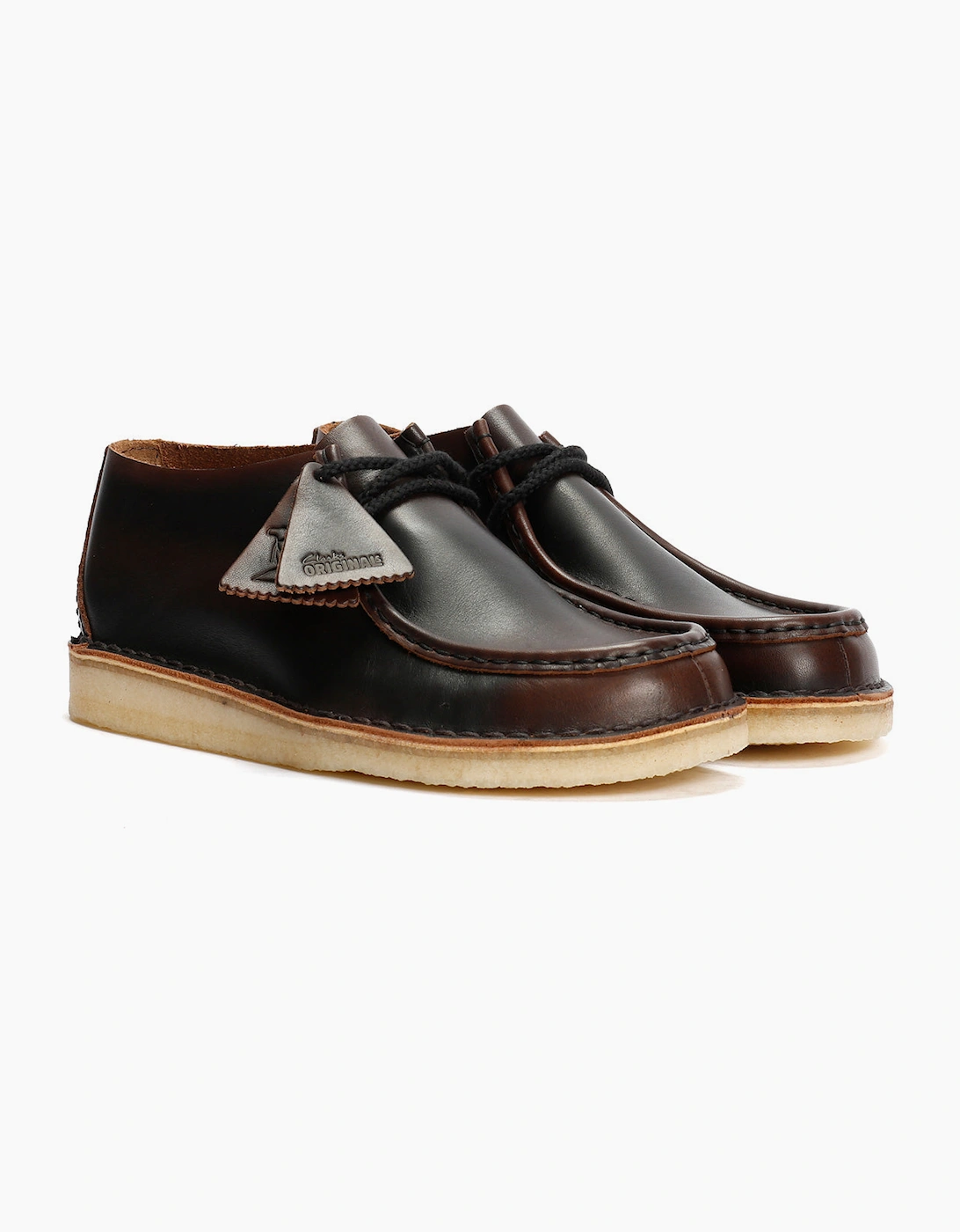 Men's Clarks Originals Desert Nomad Leather Men's Dark Tan Shoes - Brown - Size: 9