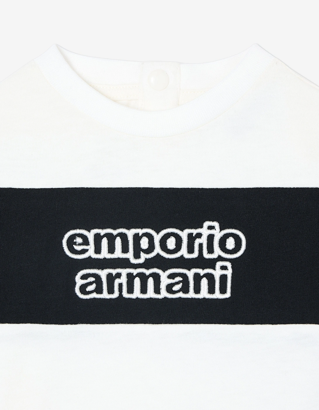 Baby Boys Striped Logo T-Shirt in Navy