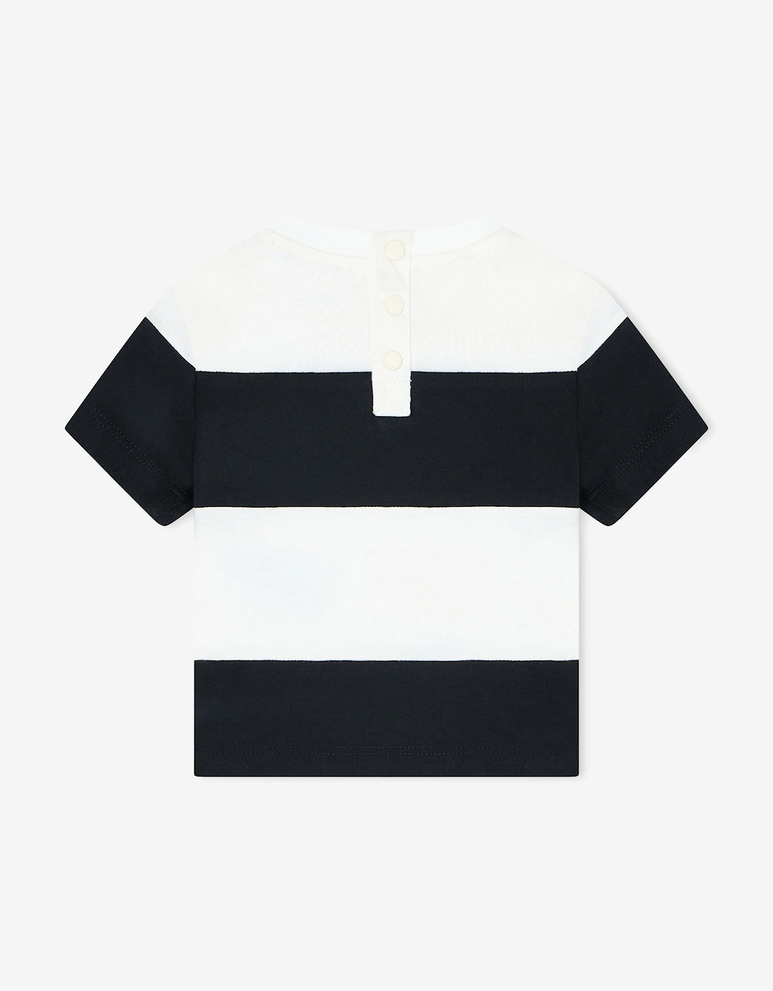 Baby Boys Striped Logo T-Shirt in Navy