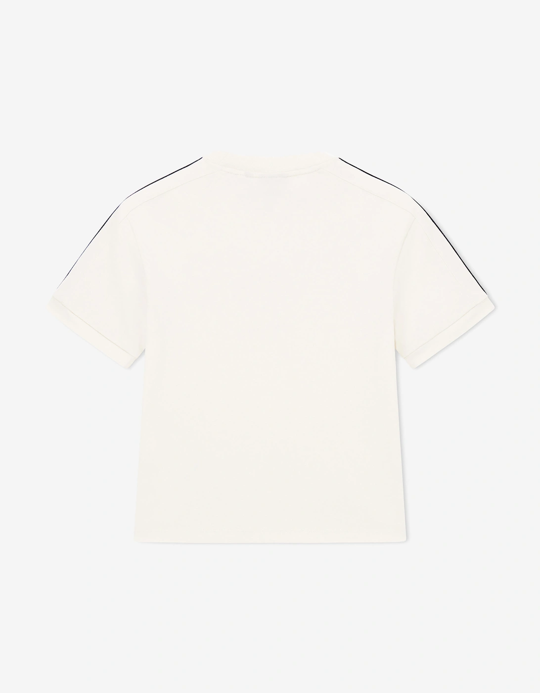 Emporio Armani Boys Train Logo Tape T-Shirt in Ivory
