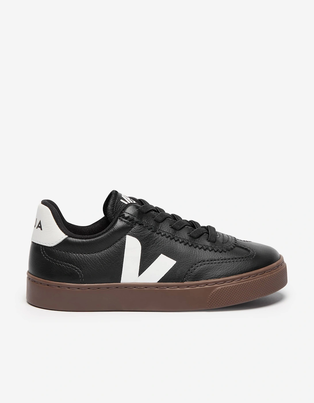 Kids Leather Small Volley Trainers in Black, 5 of 4