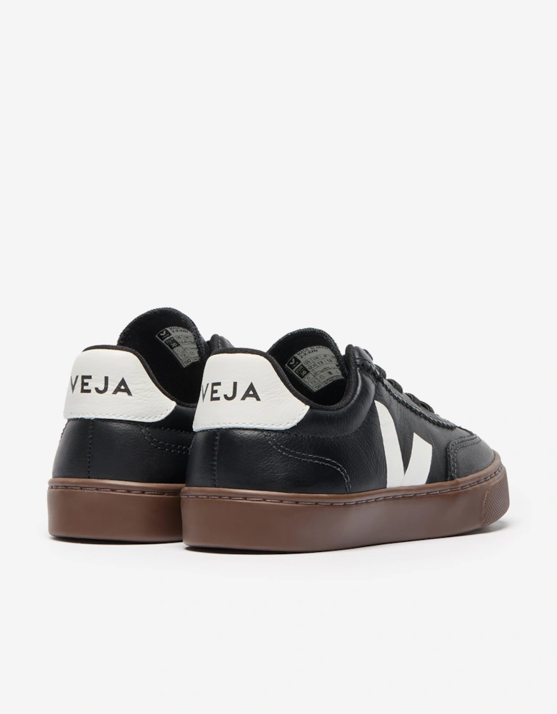 Kids Leather Small Volley Trainers in Black