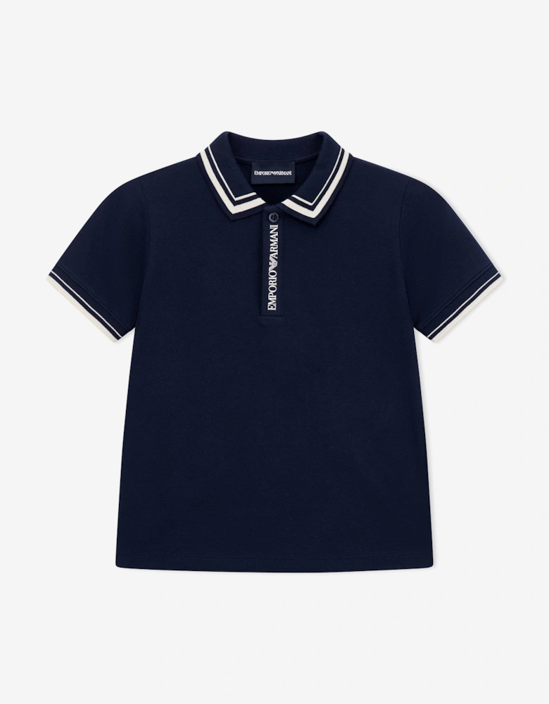 Boys Logo Polo Shirt in Navy