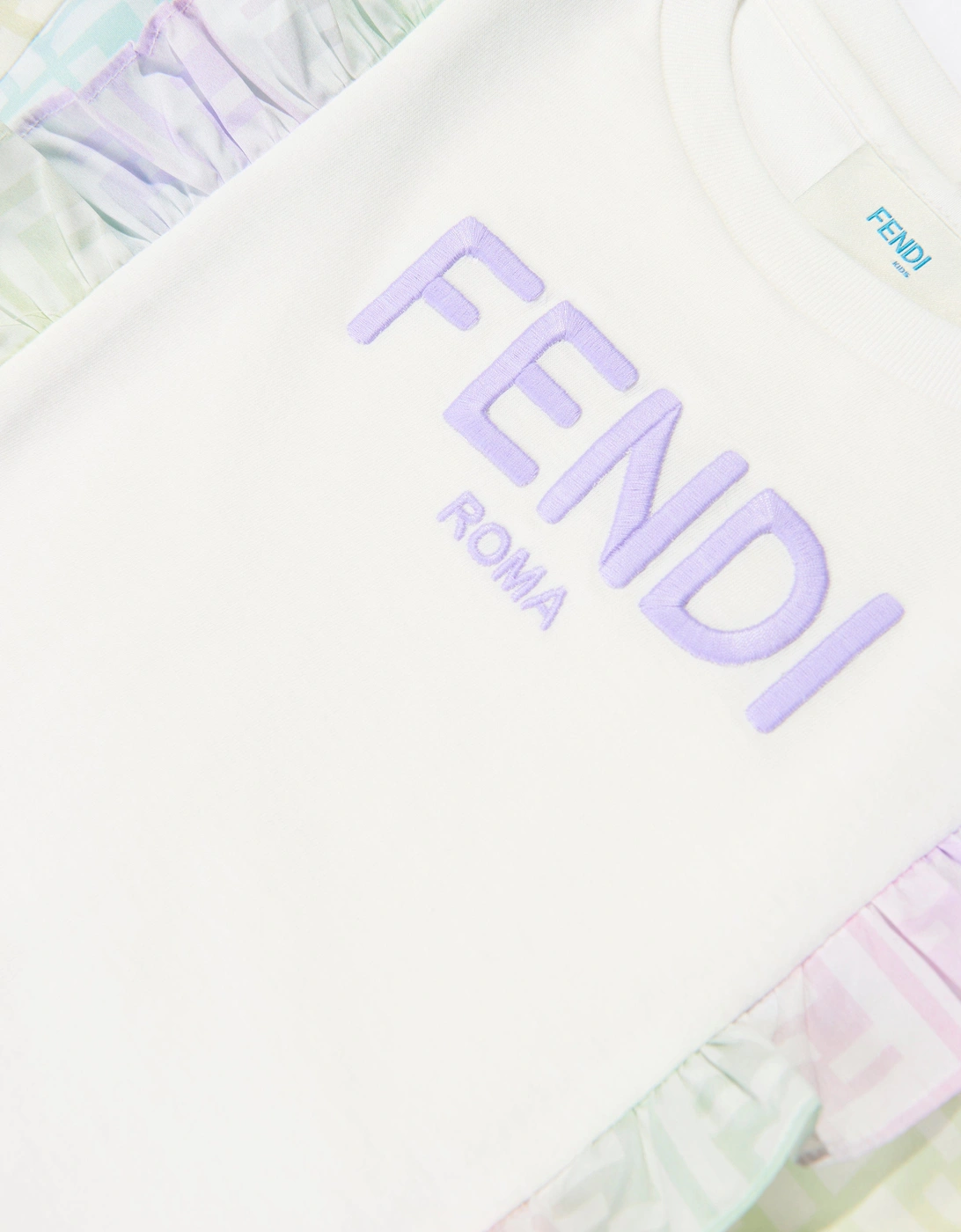 Girls FF Logo Metaverse Dress in White