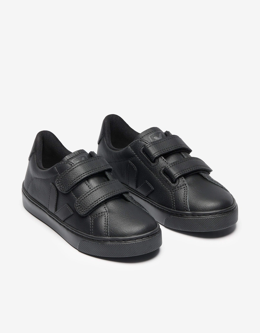 Kids Leather Small Esplar Trainers in Black