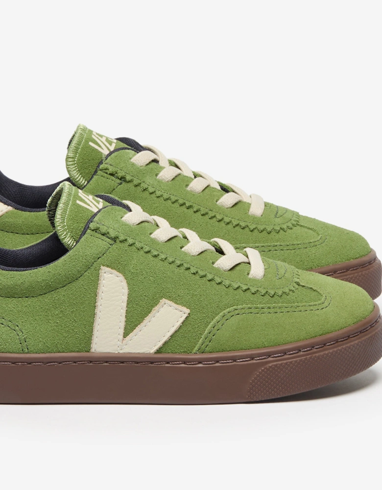 Kids Suede Small Volley Trainers in Green