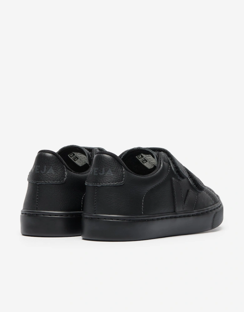 Kids Leather Small Esplar Trainers in Black