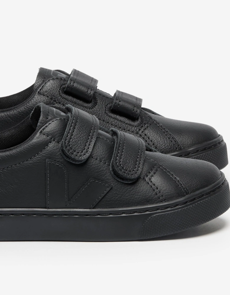 Kids Leather Small Esplar Trainers in Black
