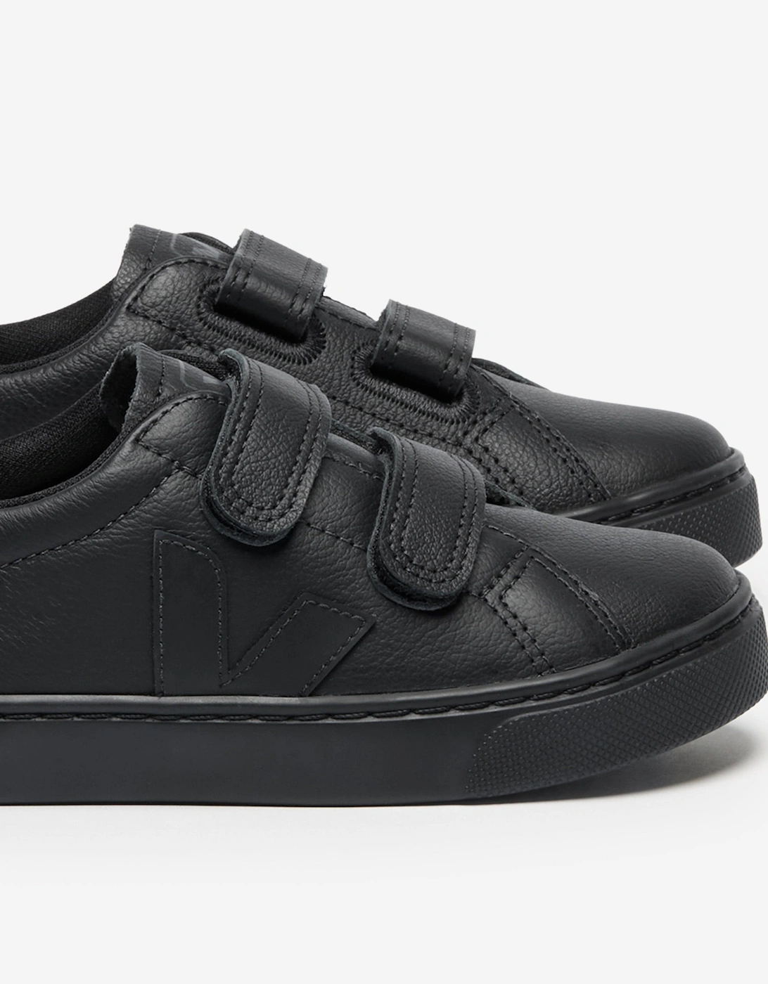 Kids Leather Small Esplar Trainers in Black