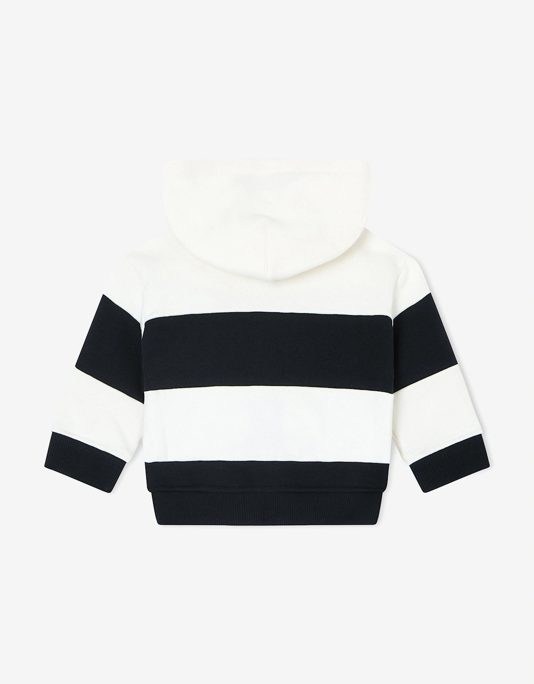 Baby Boys Striped Logo Zip Up Top in Navy