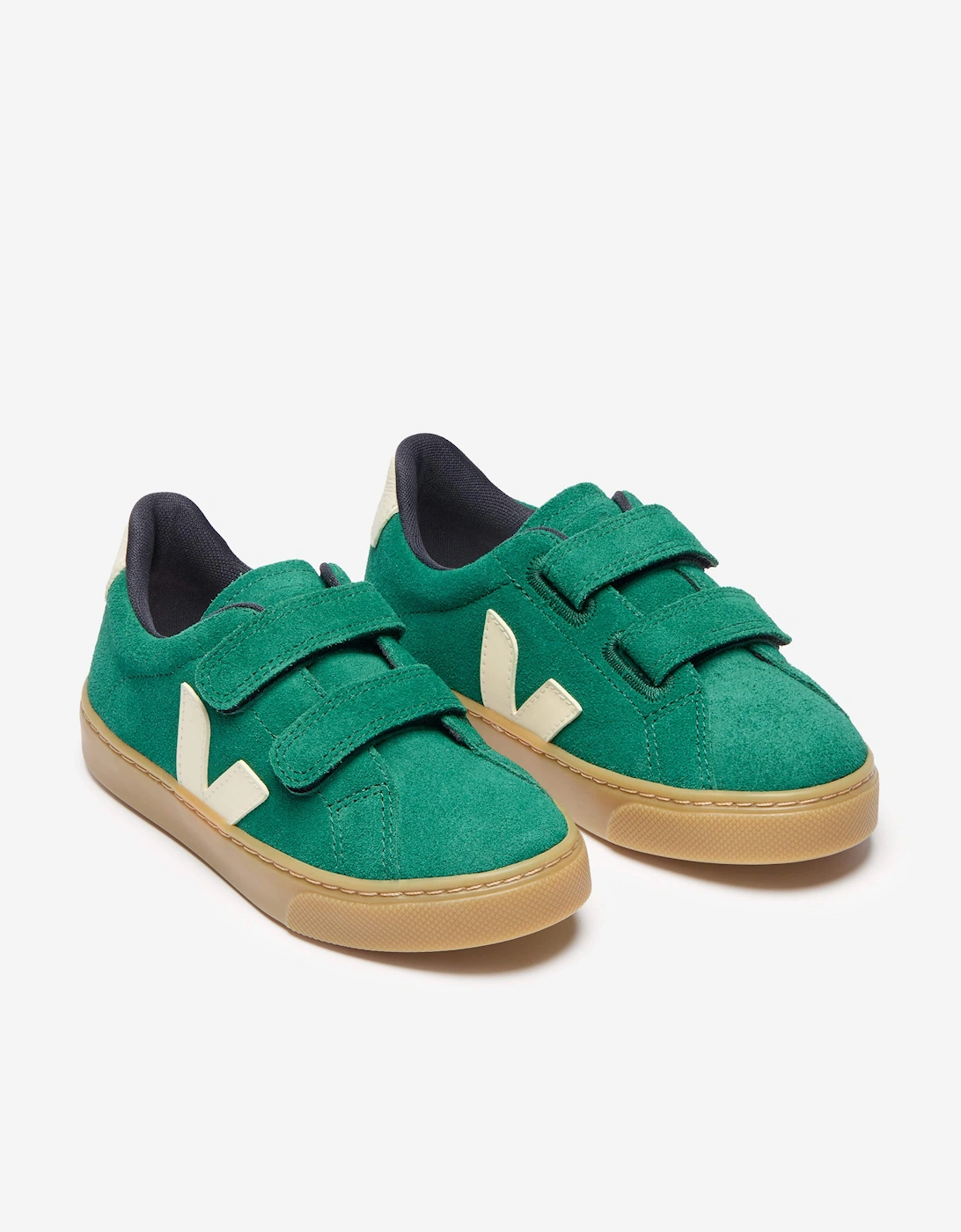 Kids Suede Small Esplar Trainers in Green
