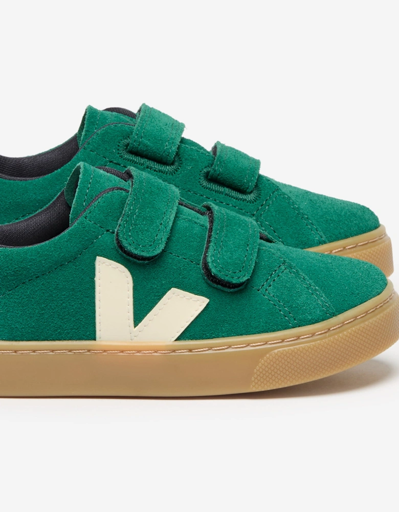 Kids Suede Small Esplar Trainers in Green