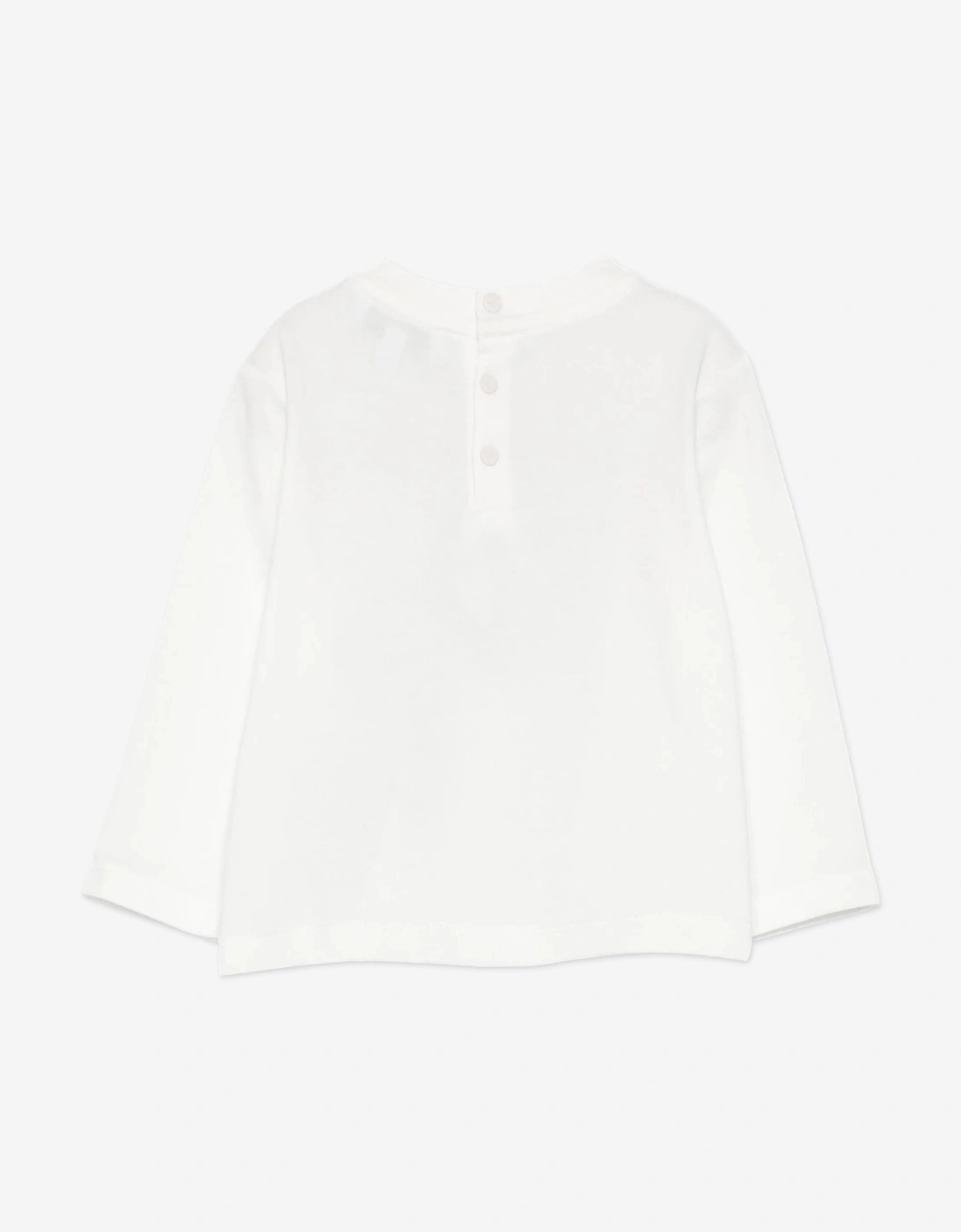 Baby Boys Long Sleeve Logo T-Shirt in Ivory