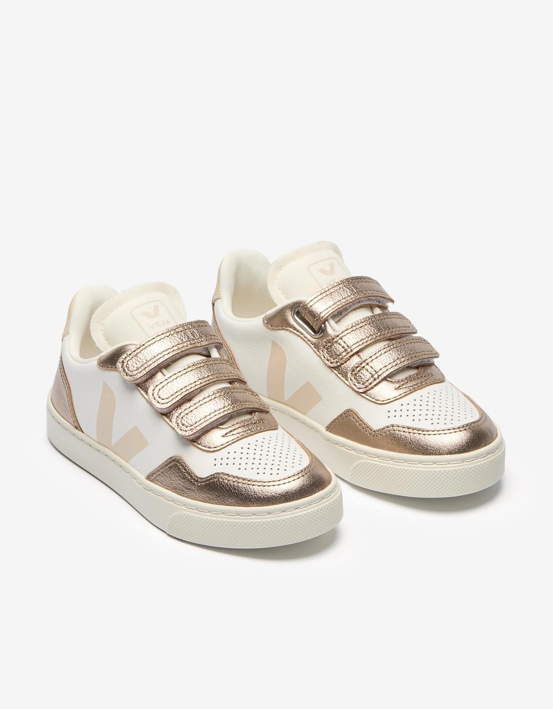 Girls Leather Small V-90 Trainers in White