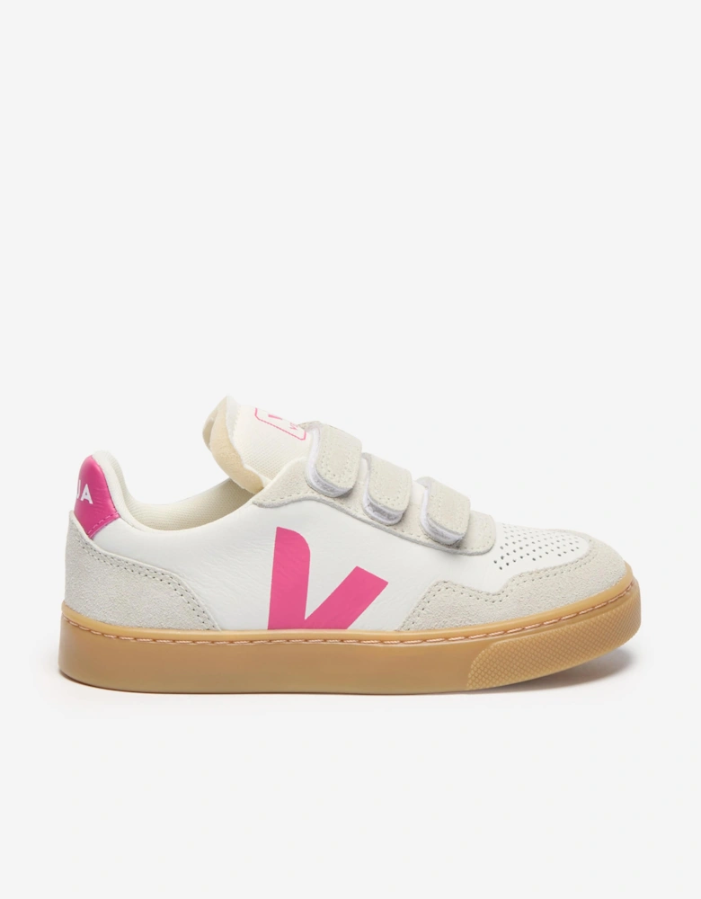 Girls Leather Small V-90 Trainers in White