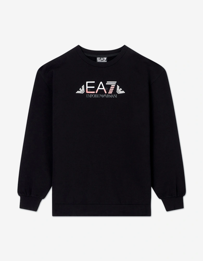 Emporio Armani Girls Train Logo Legging Set in Black