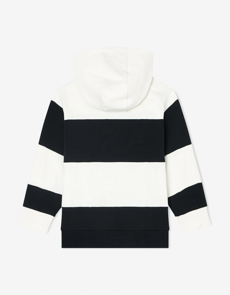 Boys Striped Logo Hoodie in Navy