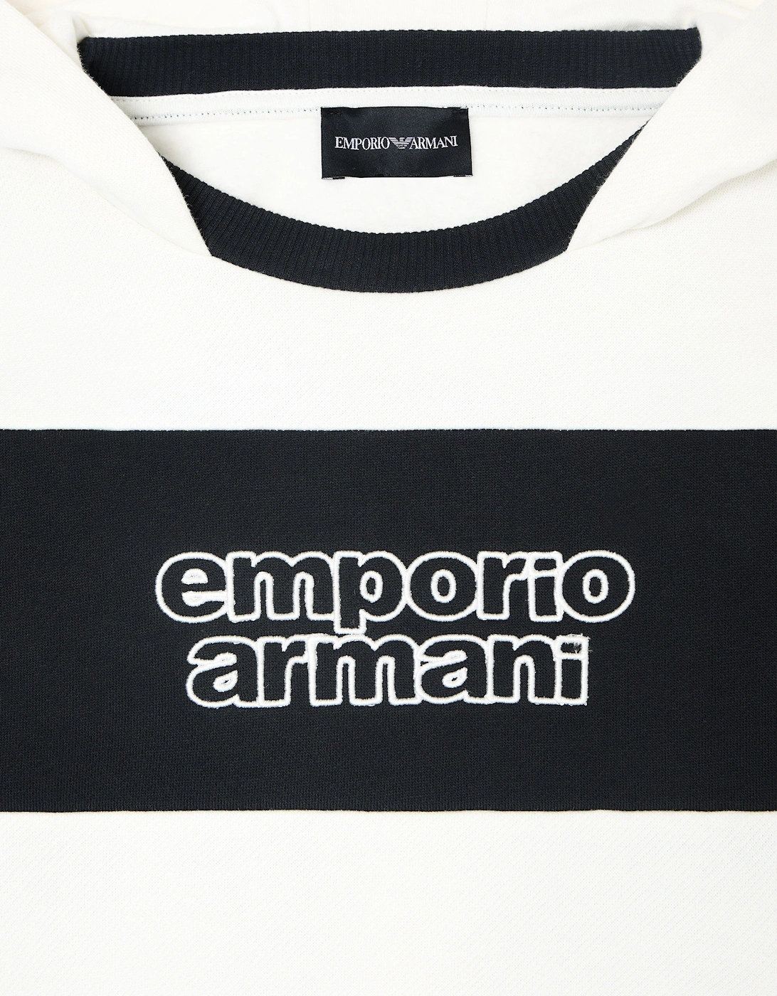 Boys Striped Logo Hoodie in Navy