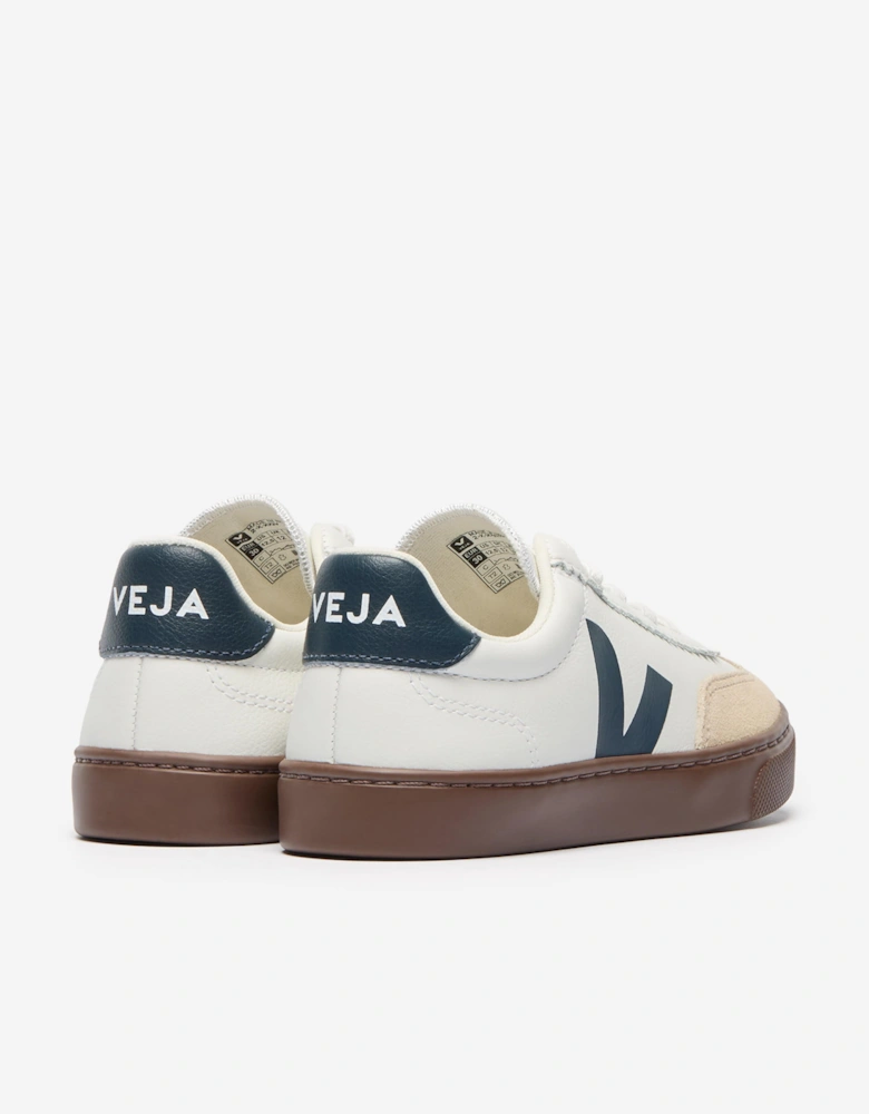 Kids Leather Small Volley Trainers in White