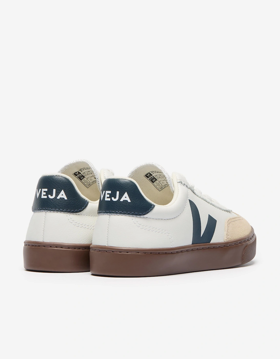Kids Leather Small Volley Trainers in White