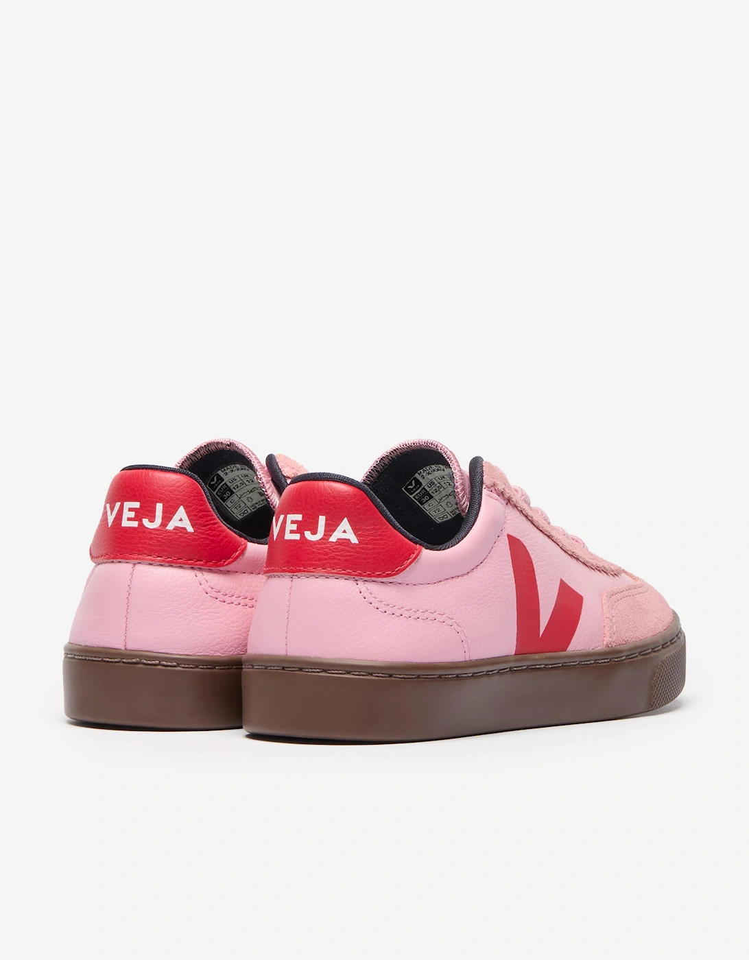 Girls Leather Small Volley Trainers in Pink