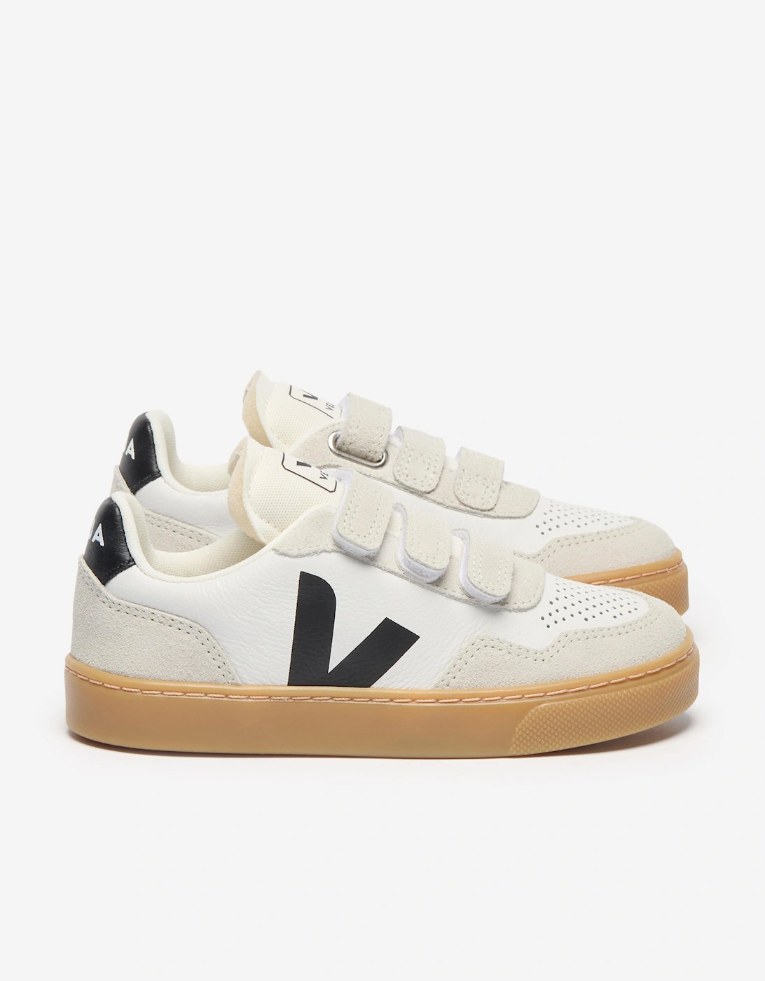 Kids Leather Small V-90 Trainers in White