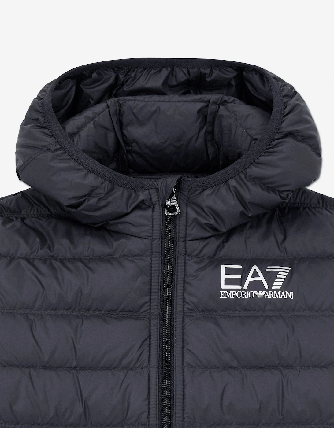 Emporio Armani Boys Train Core ID Down Jacket in Black