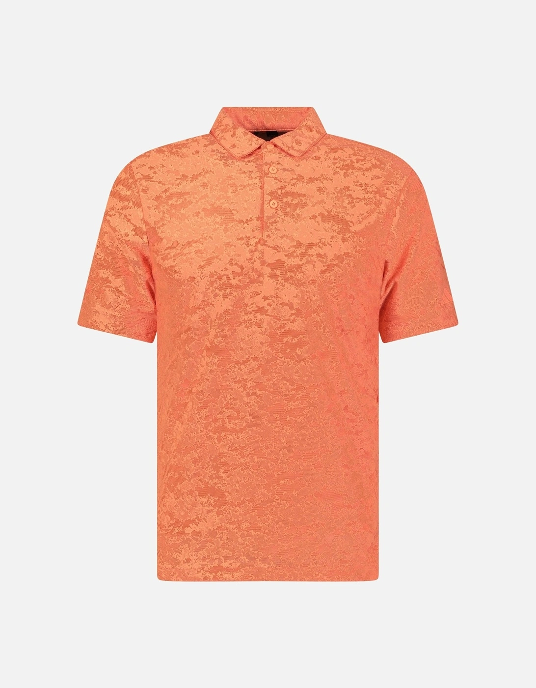 Textured Jacquard Golf Polo Shirt in Coral Fusion, 3 of 2