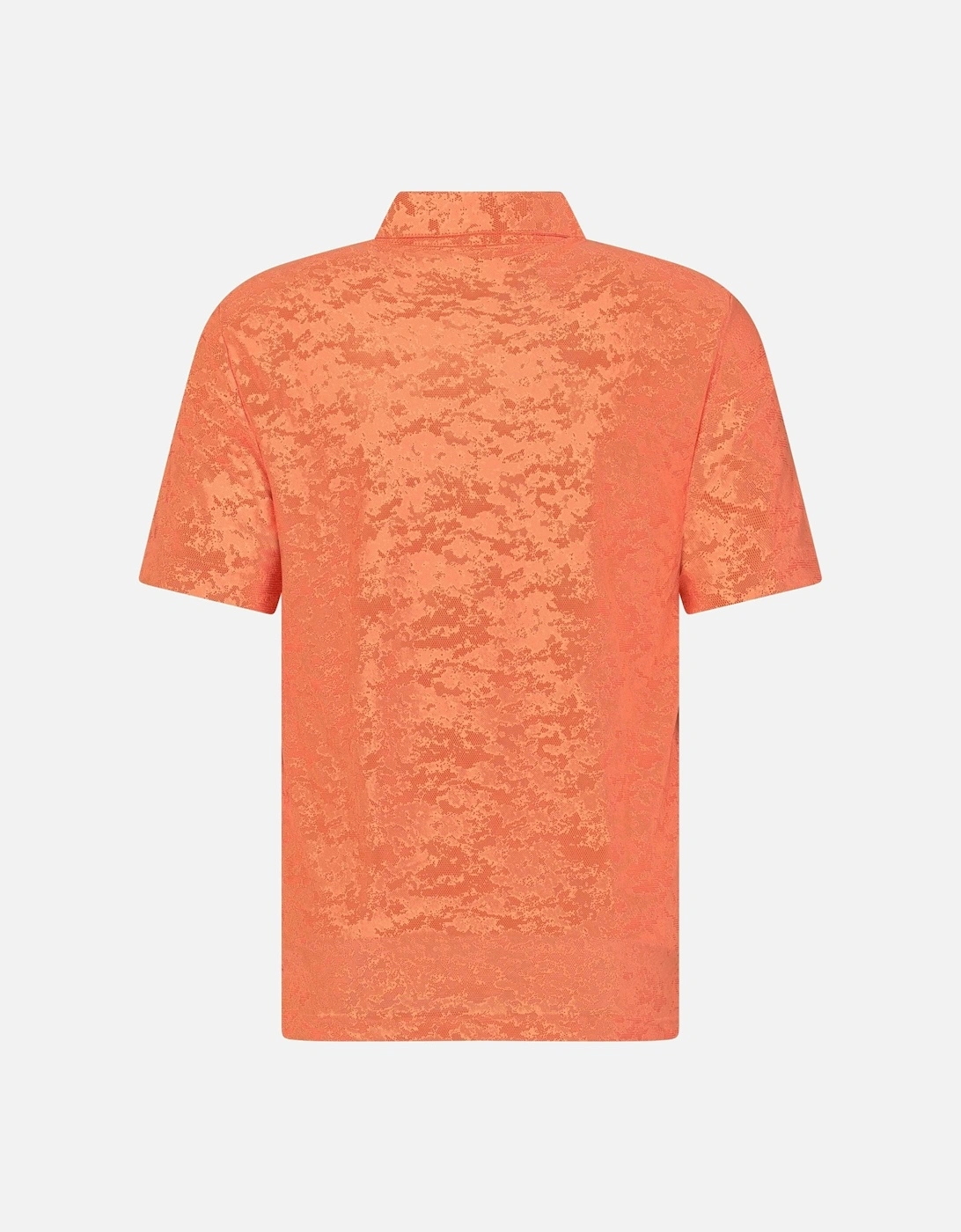 Textured Jacquard Golf Polo Shirt in Coral Fusion