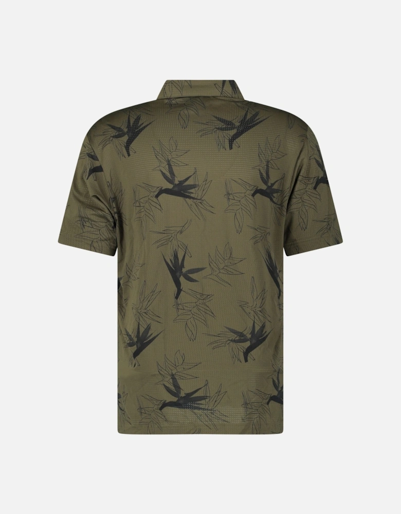 Oasis Mesh Golf Polo Shirt in Khaki