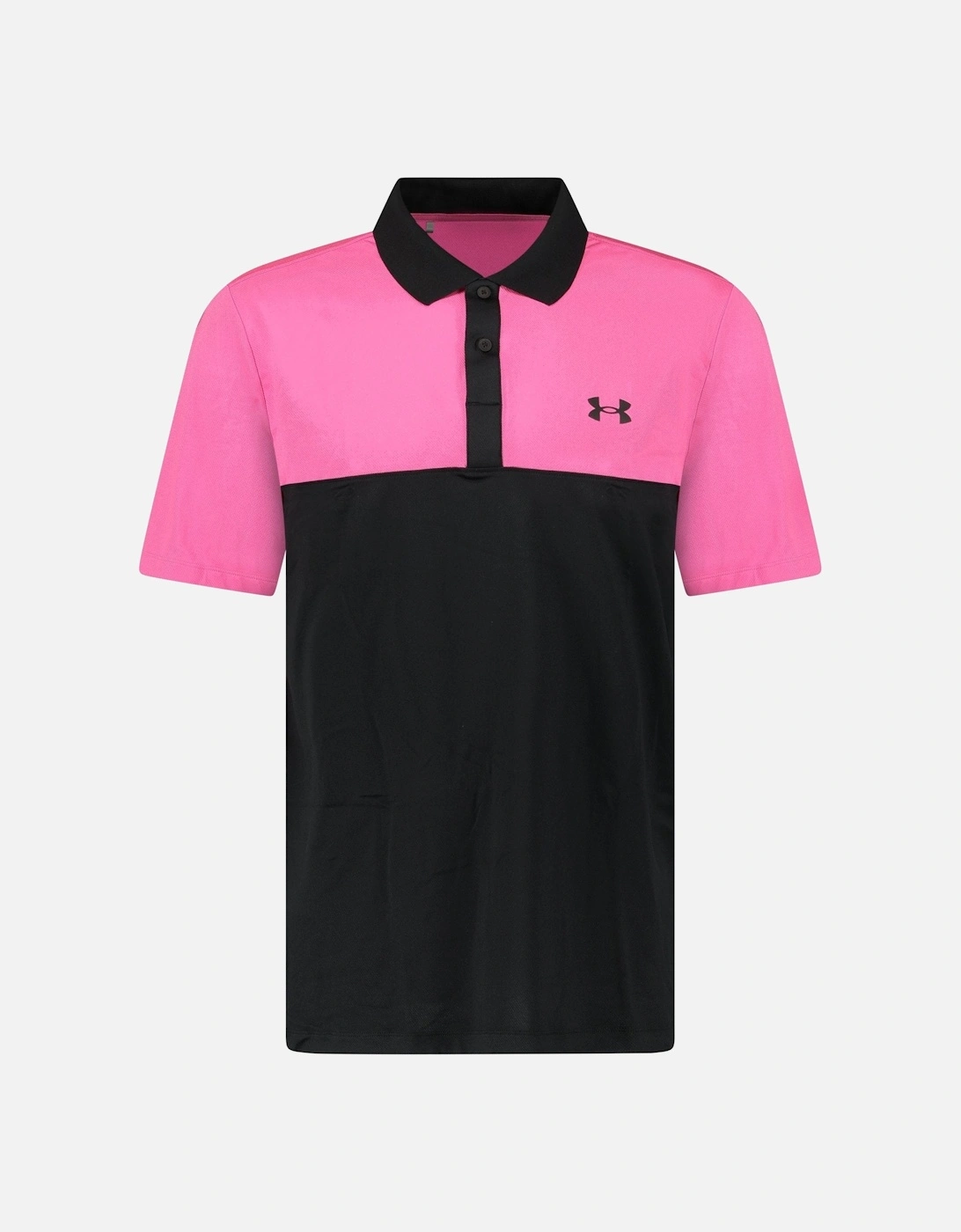 Performance Golf Block Stripe Polo Black/Pink, 3 of 2