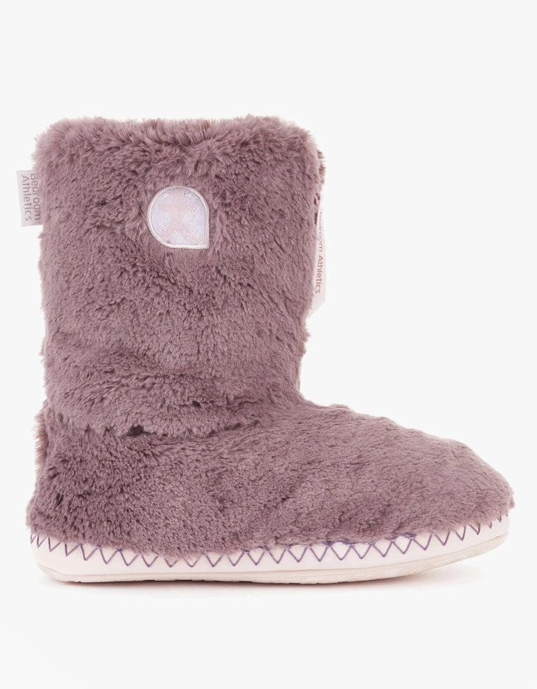 MONROE Womens Faux Fur Boots Aquarelle/Dusky Pink