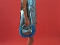 The Kathryn Metallic Blue Mini Dress