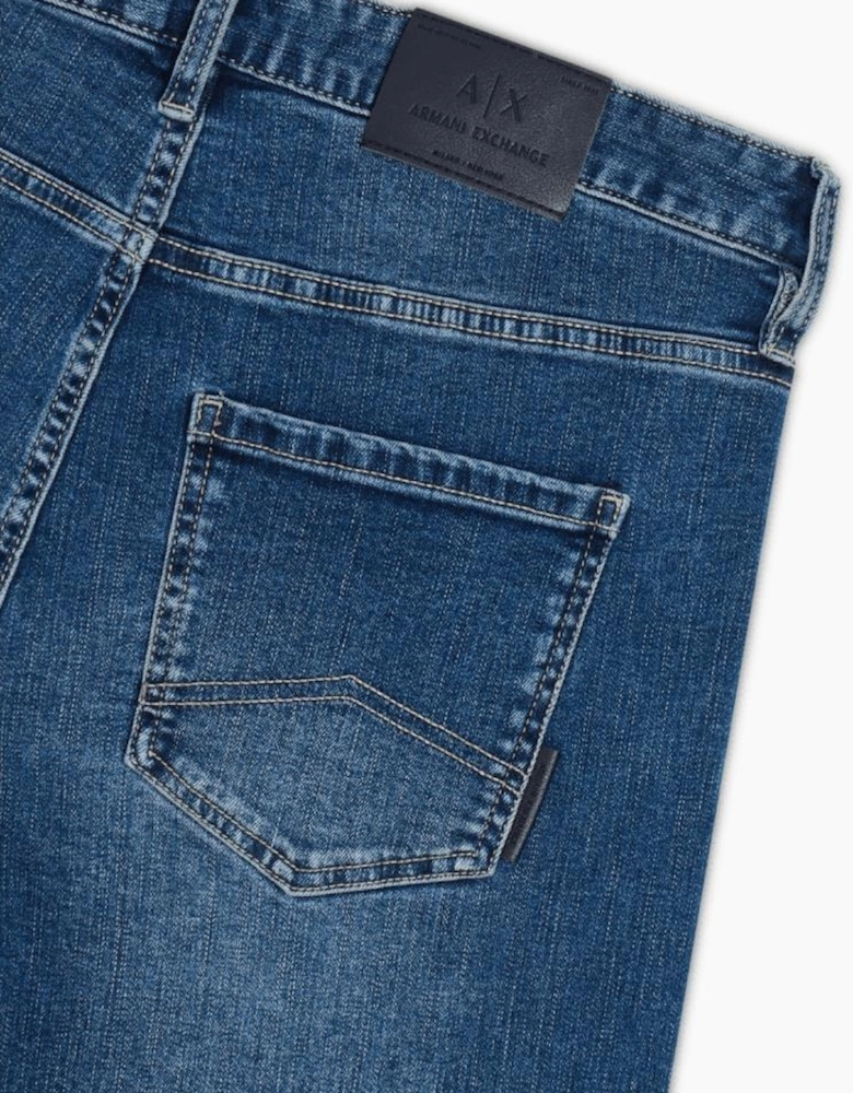 Slim Fit Mid Wash Blue Jeans