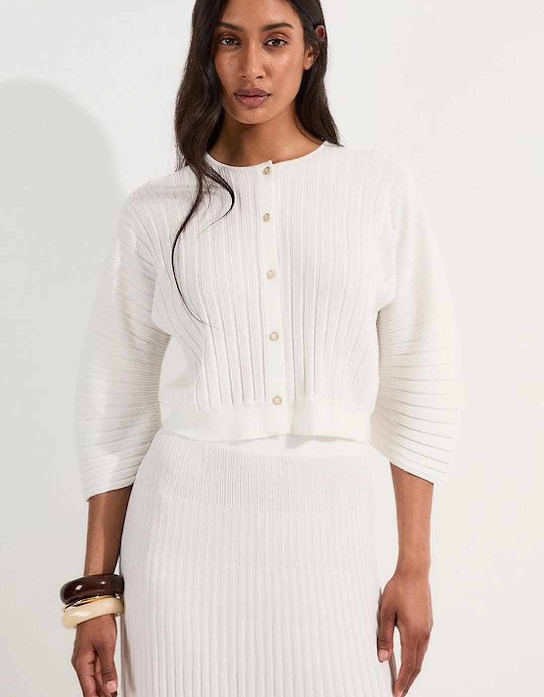 Pleated Rib Knitted Skirt