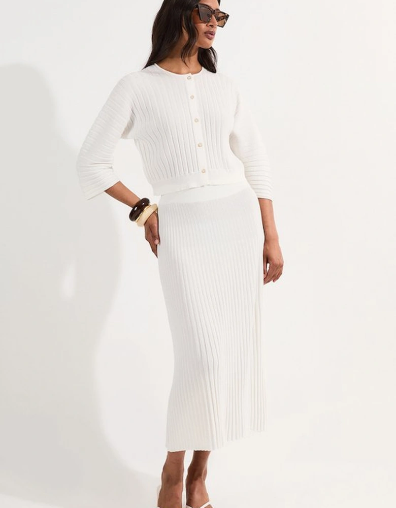 Pleated Rib Knitted Skirt