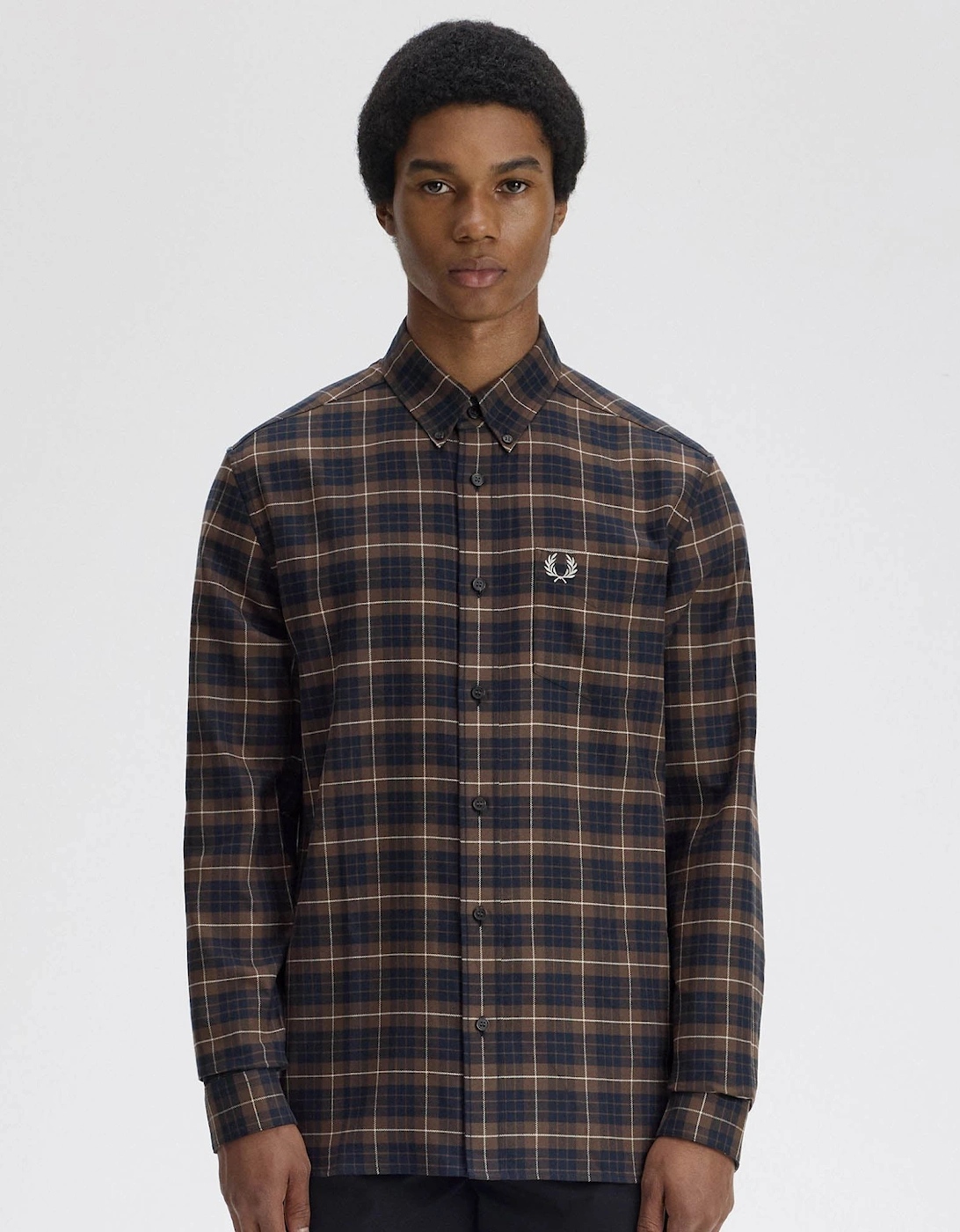 Brushed Twill Tartan Shirt - Burnt Tobacco Q21, 7 of 6