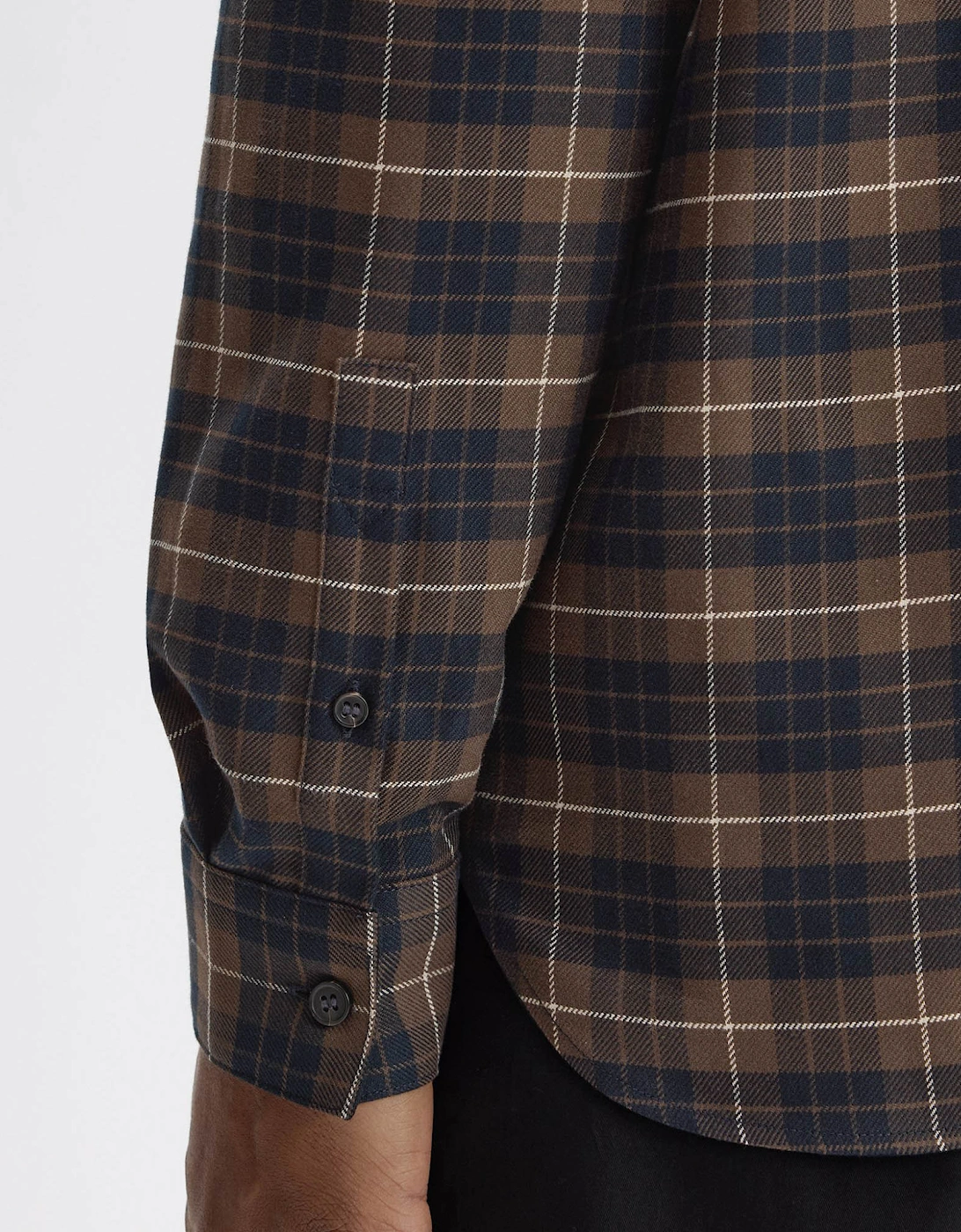 Brushed Twill Tartan Shirt - Burnt Tobacco Q21
